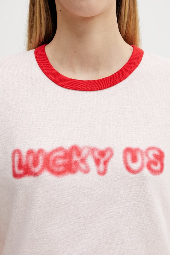 Kenzo t-shirt bawełniany różowy FG52TS0124SK