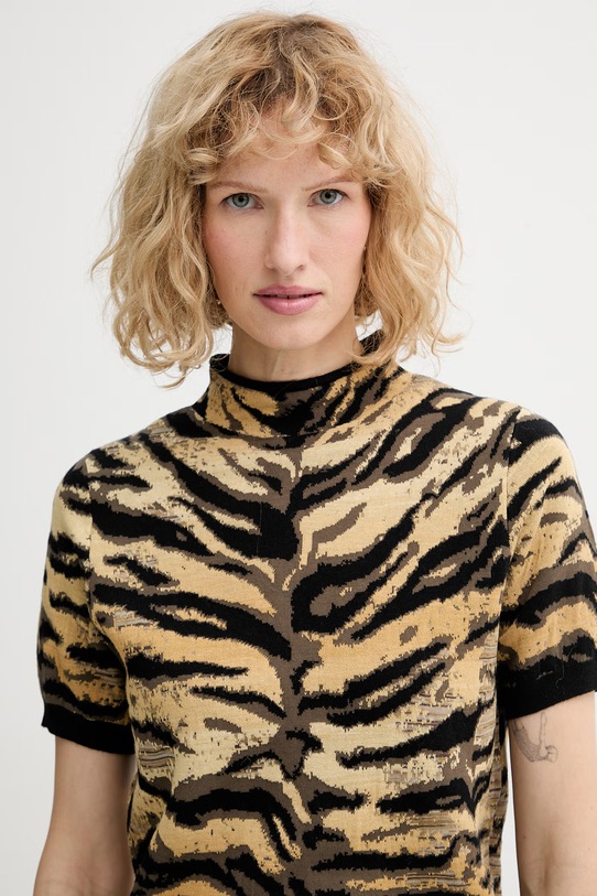 Kenzo sweter z domieszką wełny żółty FG52TO6313DO