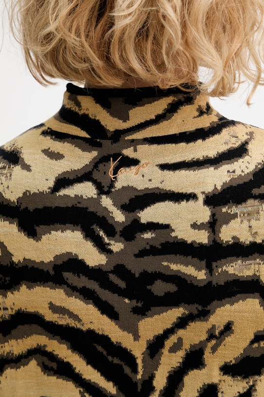 Kenzo sweter z domieszką wełny FG52TO6313DO żółty