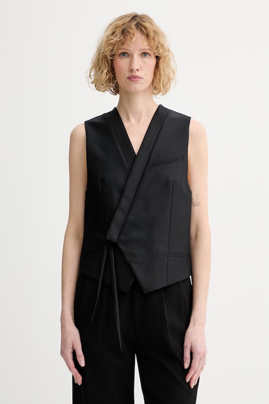 Kenzo kamizelka wieczorowa damska z wełną czarny FG52GI0149FA