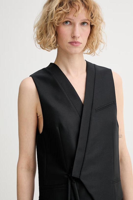 Kenzo kamizelka wieczorowa damska z wełną czarny FG52GI0149FA