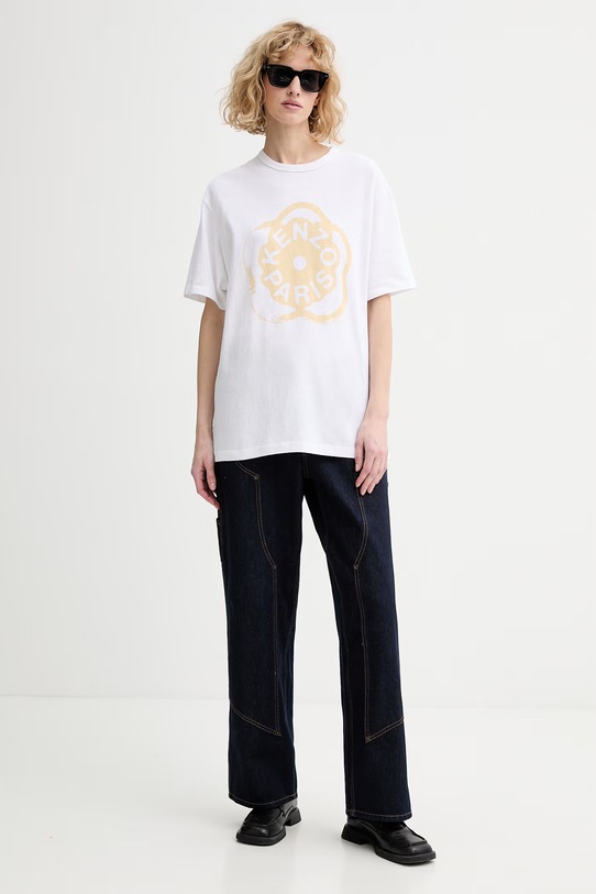 Kenzo t-shirt bawełniany FG52TS3034SK biały SS26