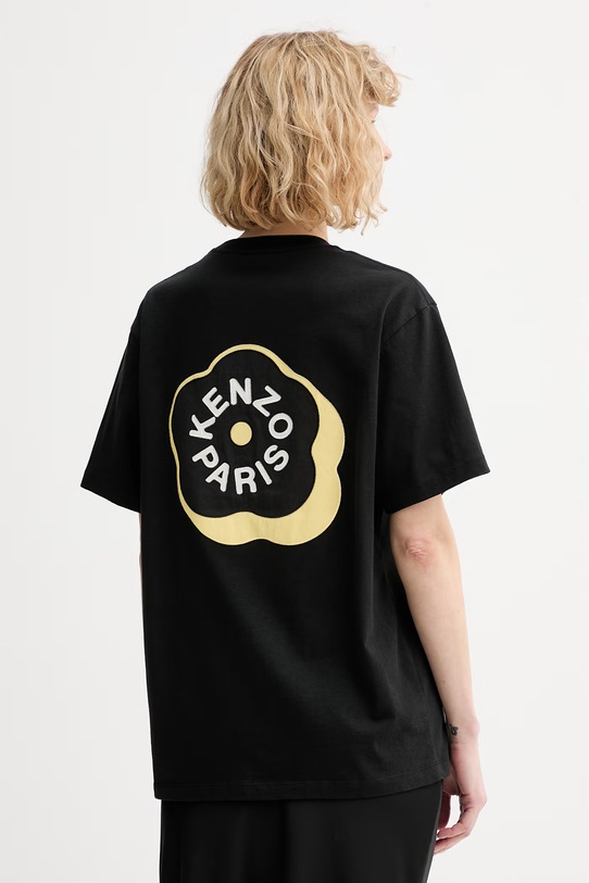 Kenzo t-shirt bawełniany aplikacja czarny FG52TS3024SG