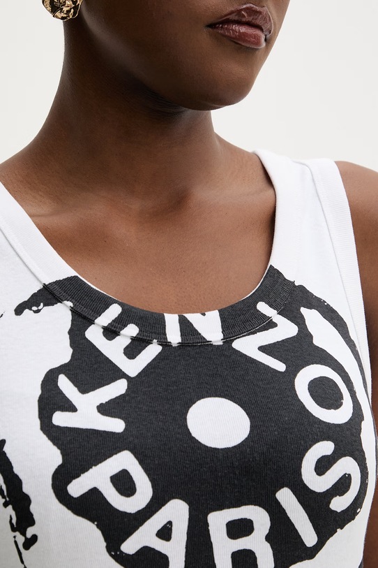 Kenzo top damski bawełniany FG52TO2004SJ. biały