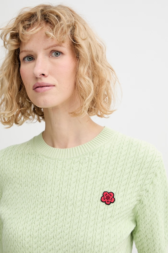 Kenzo gyapjúkeverék pulóver zöld FG52TO6273LK