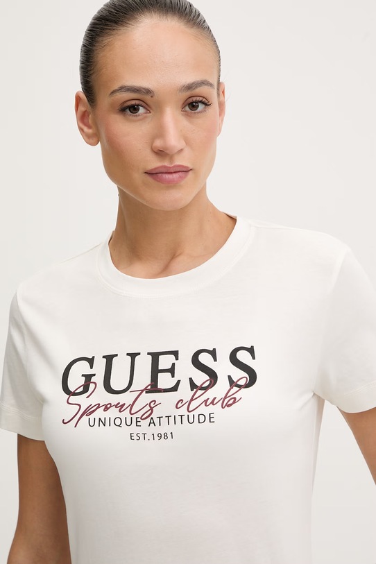 Odzież Guess t-shirt bawełniany ARTEMISIA V6RI05.I3Z14 beżowy