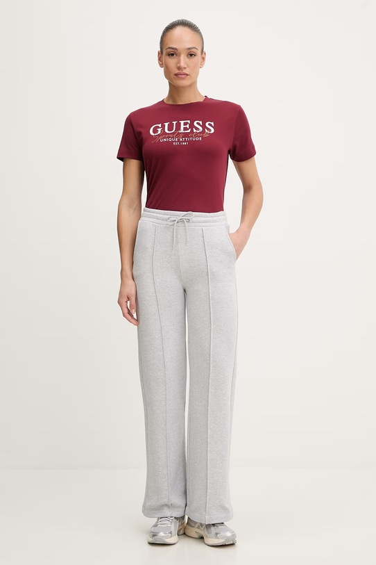 Guess t-shirt bawełniany ARTEMISIA V6RI05.I3Z14 bordowy SS26