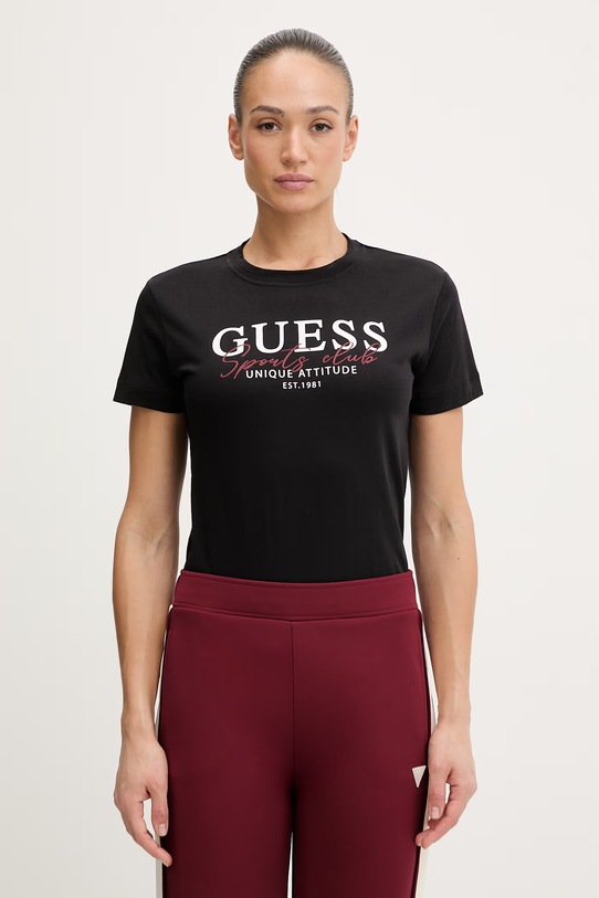 Guess t-shirt bawełniany ARTEMISIA nadruk czarny V6RI05.I3Z14