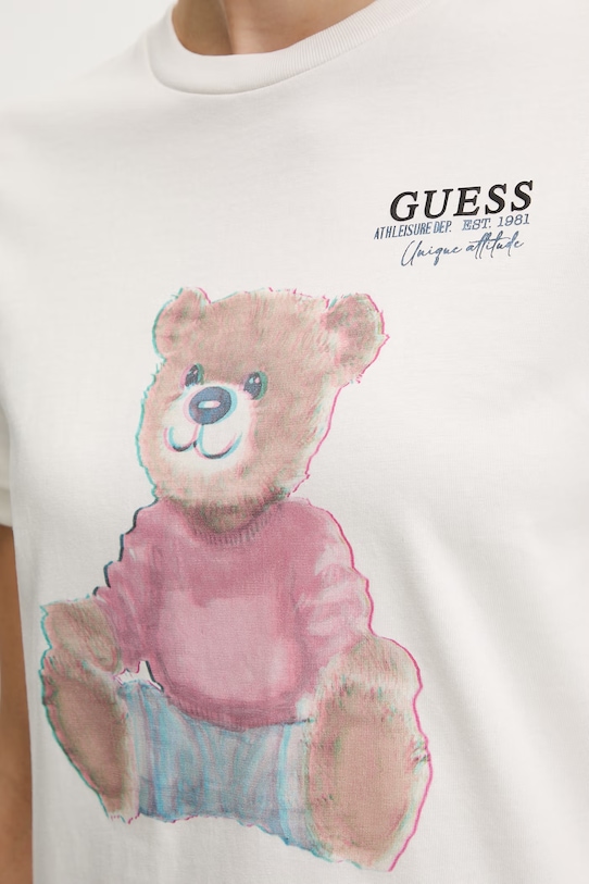 Guess t-shirt bawełniany CARLA V6RI08.K8FQ4 beżowy