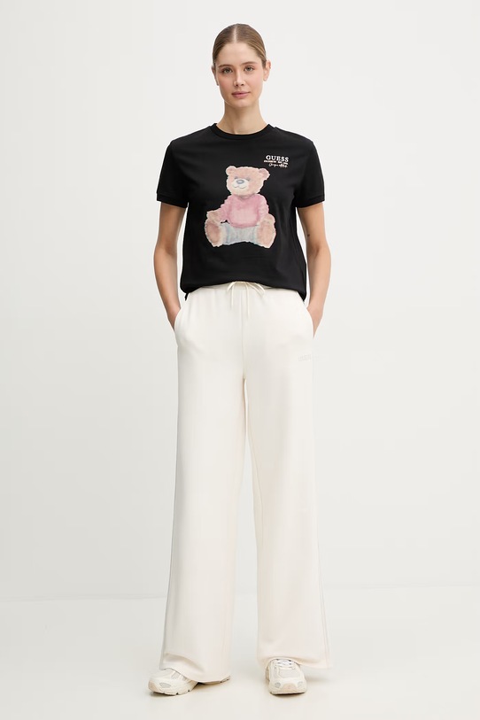 Guess t-shirt bawełniany CARLA V6RI08.K8FQ4 czarny SS26