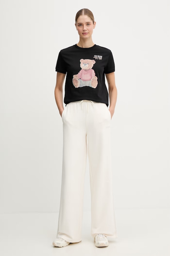 Guess t-shirt bawełniany CARLA V6RI08.K8FQ4 czarny SS26