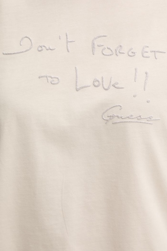 Guess t-shirt bawełniany SOPHIE V6RI09.I3Z14 beżowy