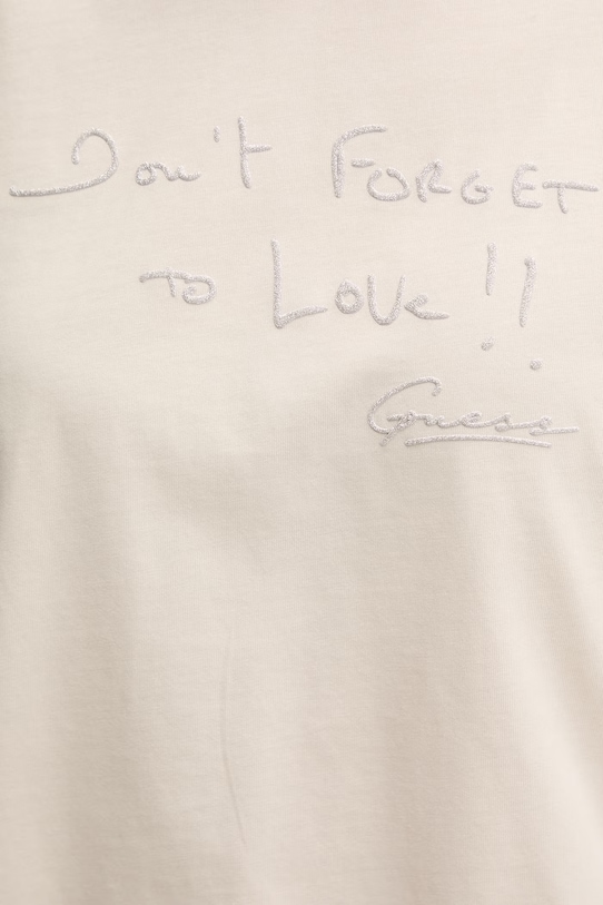 Guess t-shirt bawełniany SOPHIE V6RI09.I3Z14 beżowy