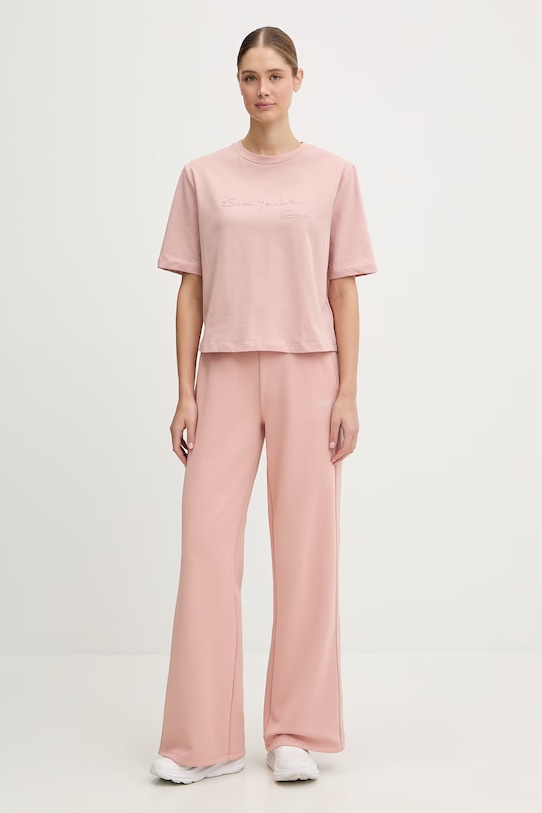 Guess t-shirt bawełniany SOPHIE V6RI09.I3Z14 różowy SS26