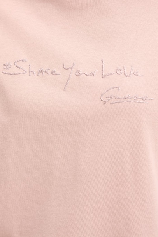 Guess t-shirt bawełniany SOPHIE V6RI09.I3Z14 różowy