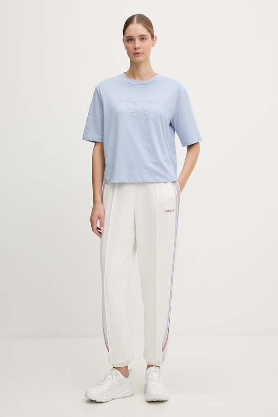 Guess t-shirt bawełniany SOPHIE V6RI09.I3Z14 niebieski SS26