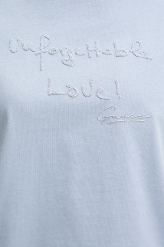 Guess t-shirt bawełniany SOPHIE V6RI09.I3Z14 niebieski