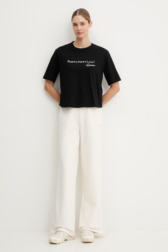 Guess t-shirt bawełniany SOPHIE V6RI09.I3Z14 czarny SS26