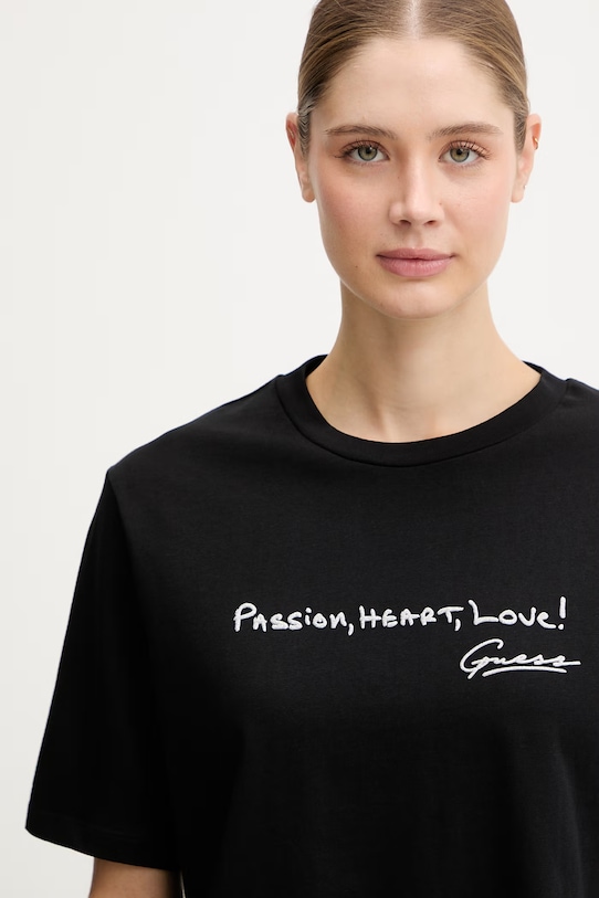 Guess t-shirt bawełniany SOPHIE czarny V6RI09.I3Z14