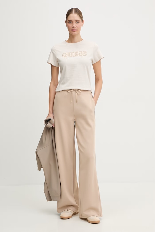 Guess t-shirt bawełniany KETTY V6RI10.I3Z14 beżowy SS26