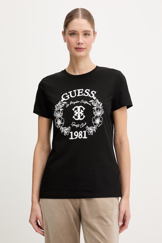 Guess t-shirt MADDALENA applique nero V6RI12.J1314