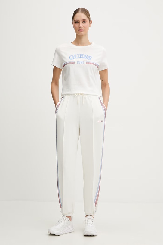 Guess t-shirt bawełniany ALDA V6RI16.I3Z14 beżowy SS26