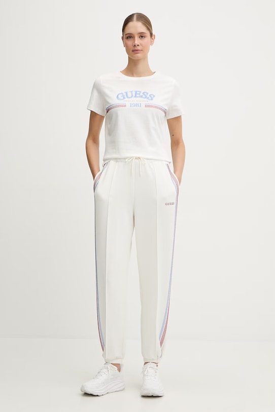 Guess t-shirt bawełniany ALDA V6RI16.I3Z14 beżowy SS26