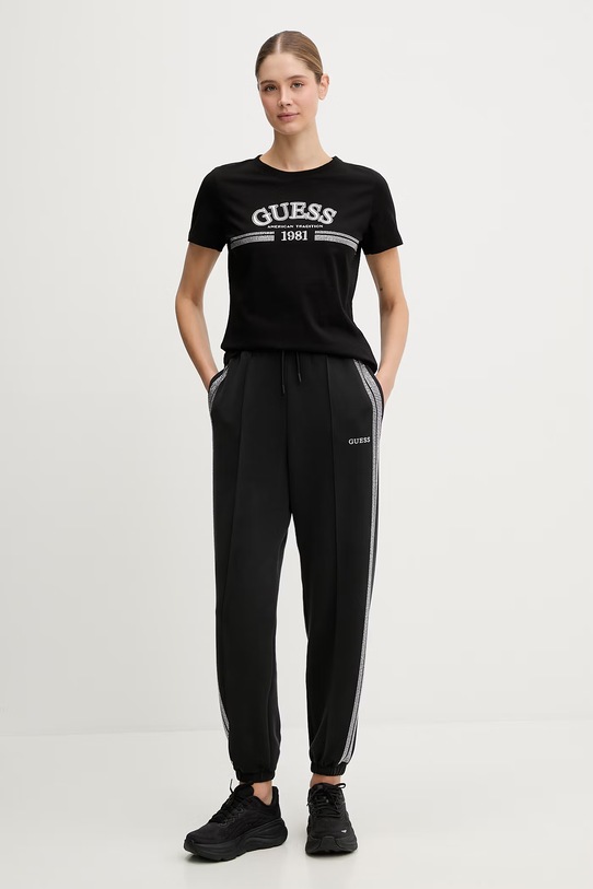 Guess t-shirt bawełniany ALDA V6RI16.I3Z14 czarny SS26