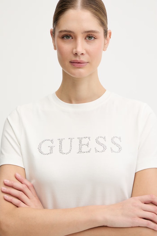 Guess t-shirt OCTAVIA beżowy V6RI20.J1314
