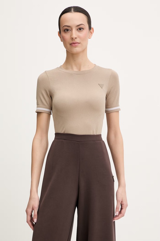 Μπλουζάκι Guess PEPI slim πράσινο V6RP02.Z4692