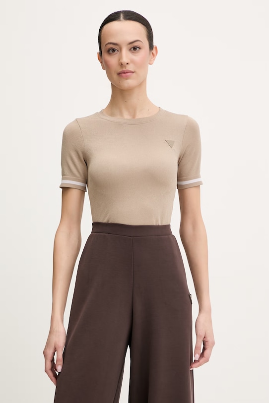 Μπλουζάκι Guess PEPI slim πράσινο V6RP02.Z4692