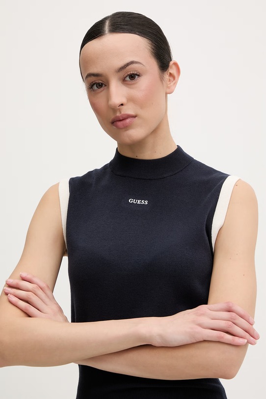 Guess top damski z wiskozy LAURENE granatowy V6RP07.Z4642