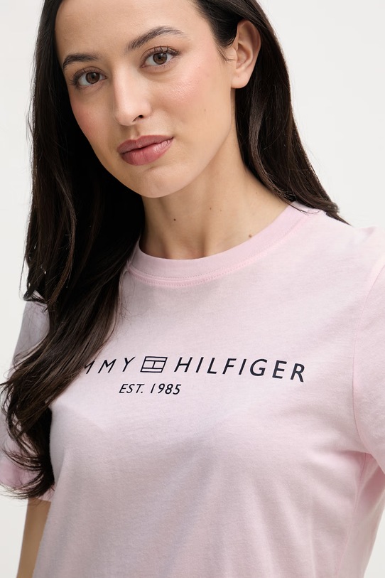 Tommy Hilfiger tričko dámske bavlnené ružová WW0WW40276.