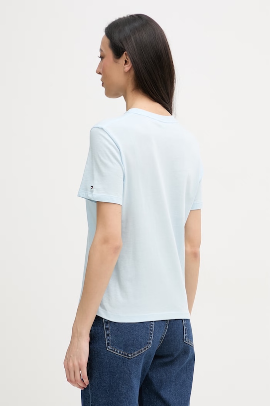 Oblečenie Tommy Hilfiger tričko dámske bavlnené WW0WW40276. modrá