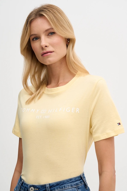 Tommy Hilfiger t-shirt bawełniany żółty WW0WW40276.