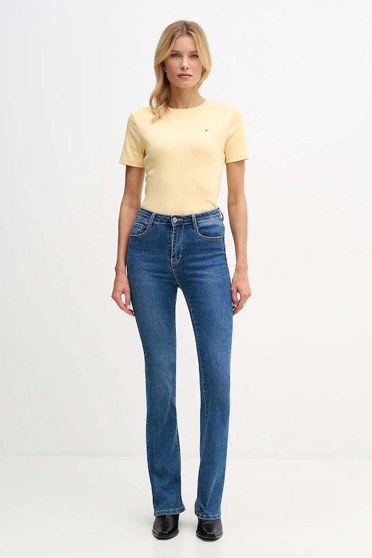 Tommy Hilfiger t-shirt bawełniany WW0WW40587. żółty SS26