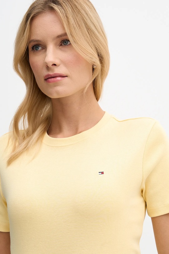 Tommy Hilfiger t-shirt bawełniany żółty WW0WW40587.