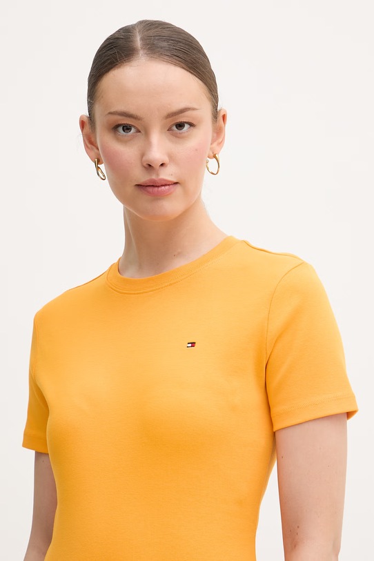 Tommy Hilfiger t-shirt damski bawełniany pomarańczowy WW0WW40587.