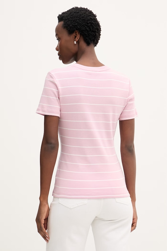 Îmbrăcăminte Tommy Hilfiger tricou de damă din bumbac WW0WW40587. roz