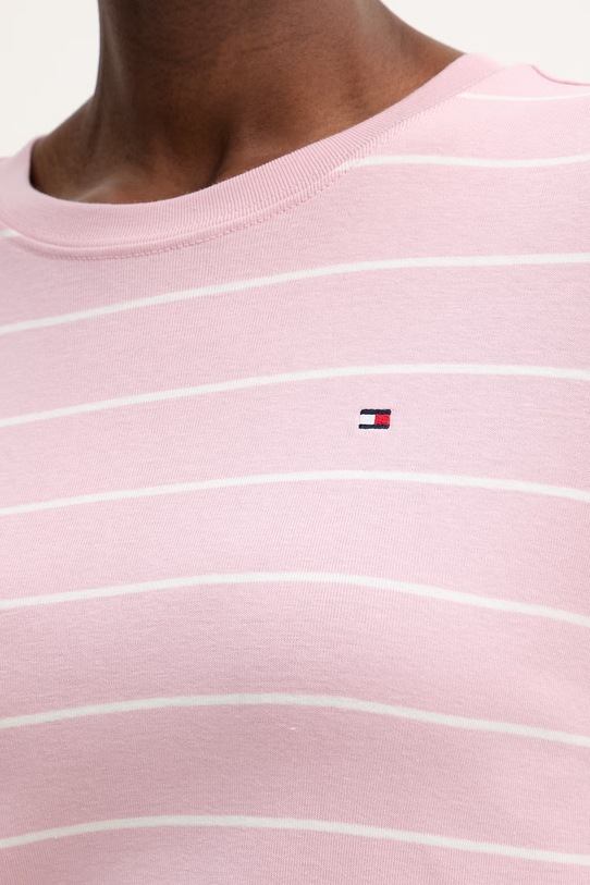 Tommy Hilfiger t-shirt damski bawełniany WW0WW40587. różowy