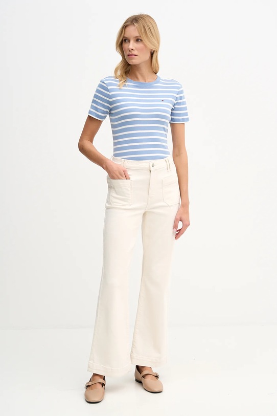 Tommy Hilfiger t-shirt bawełniany WW0WW40587. niebieski SS26