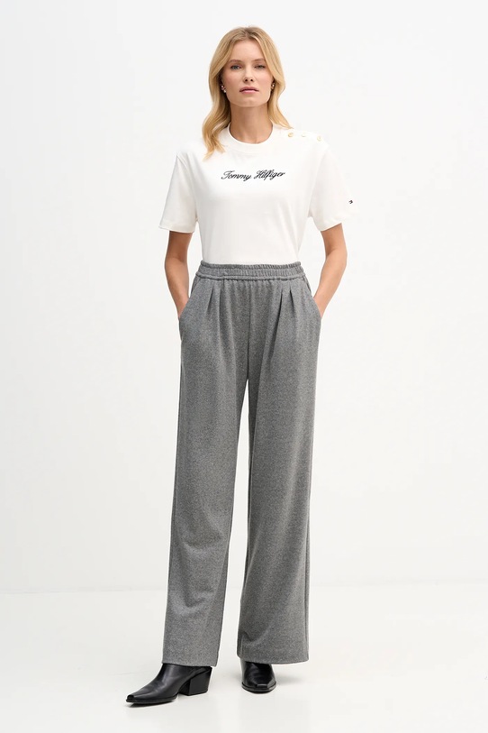 Tommy Hilfiger t-shirt bawełniany WW0WW47819 beżowy SS26