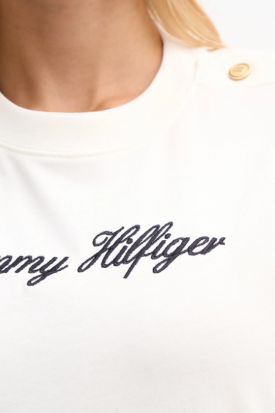 Tommy Hilfiger t-shirt bawełniany WW0WW47819 beżowy