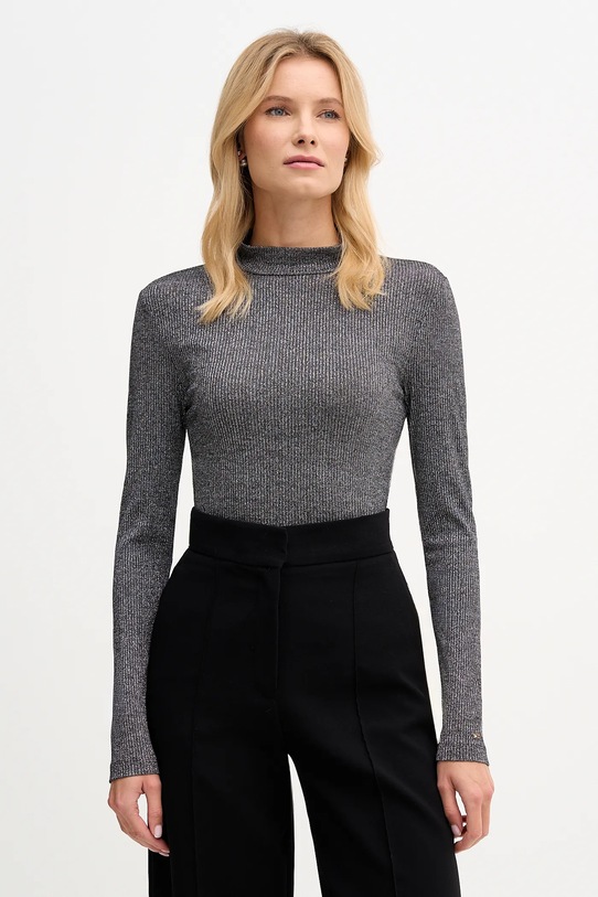 Tommy Hilfiger longsleeve z elastanem szary WW0WW49391