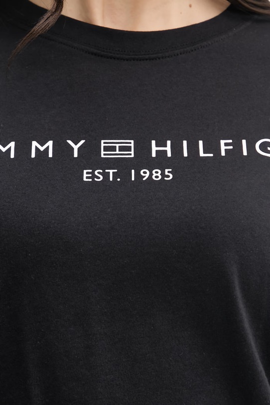 Tommy Hilfiger tričko dámske bavlnené WW0WW47811 čierna
