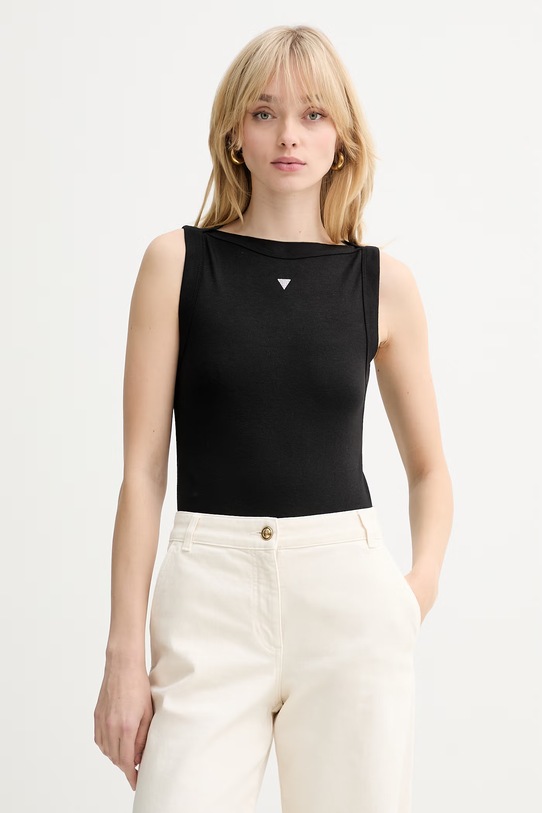 Guess top TINA z elastanem czarny W5RP16.KCNH2