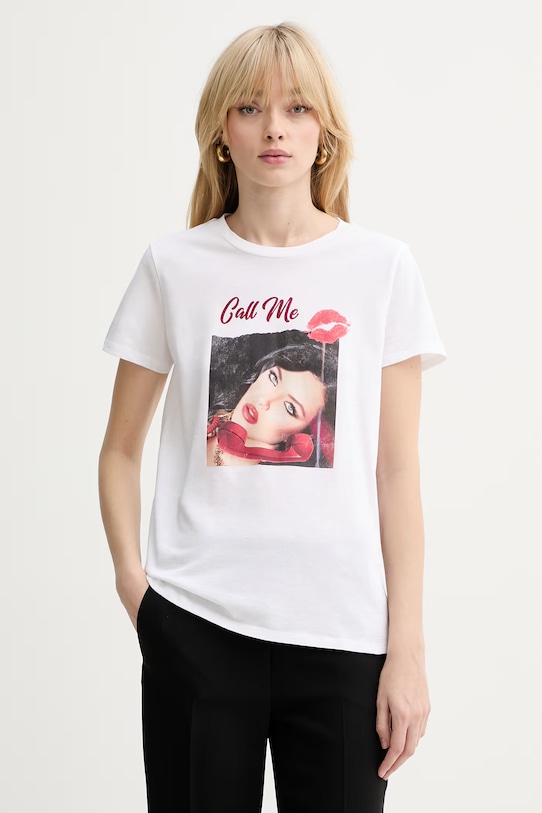 Guess t-shirt bawełniany nadruk biały W6RI08.K9RM1