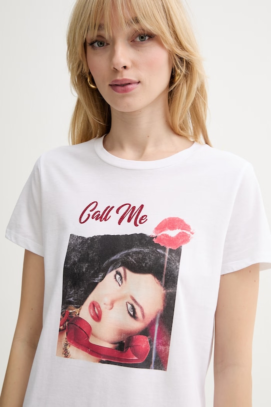 Guess t-shirt bawełniany biały W6RI08.K9RM1