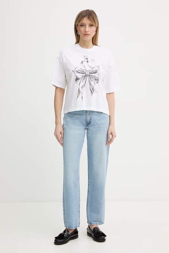 Guess t-shirt bawełniany W6RI13.K9RM1 biały SS26