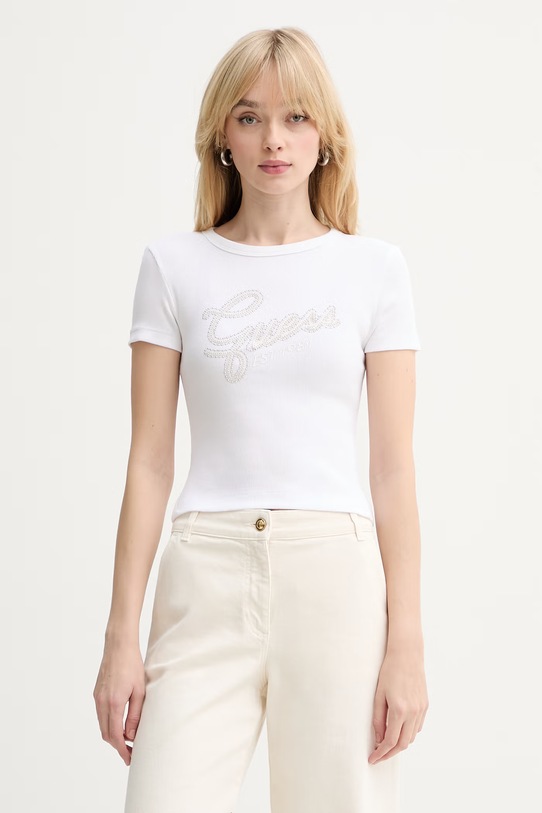 Guess t-shirt aplikacja biały W6RI22.KA0H1